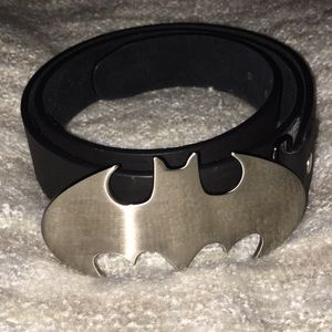 Batman Emblem Black Leather Belt